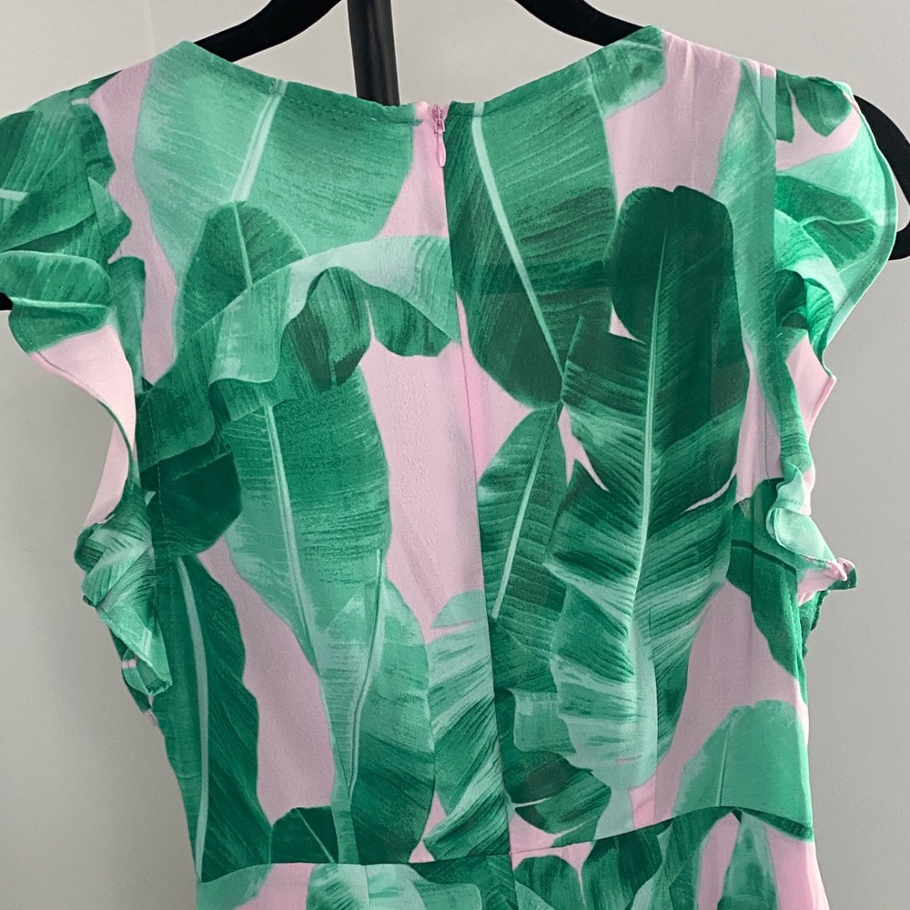 Buddy Love Green and Pink Leaf Print Dress - Picture 6 of 8
